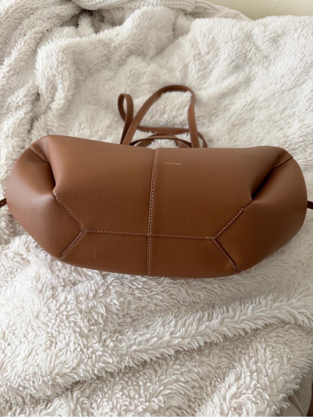 Polene Paris Full Size Cyme Tote in Textured Camel - w/ Original Box & Dust Bag - Picture 7 of 13